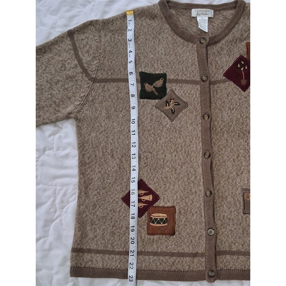 Vintage 2002 Christopher & Banks 12 Days of Christmas Cardigan Sweater L - Picture 5 of 8